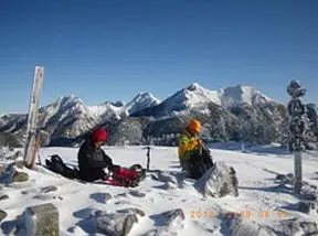 編笠山頂にて阿弥陀・赤岳・権現 編笠山頂にて阿弥陀・赤岳・権現